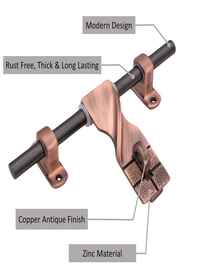 أتوم قفل باب من الزنك مقاس 12 بوصة من أتوم | قفل باب فاخر لمجموعة تركيبات الأبواب، ملحقات الأبواب | تشطيب نحاسي عتيق (WZA007) - Image 2